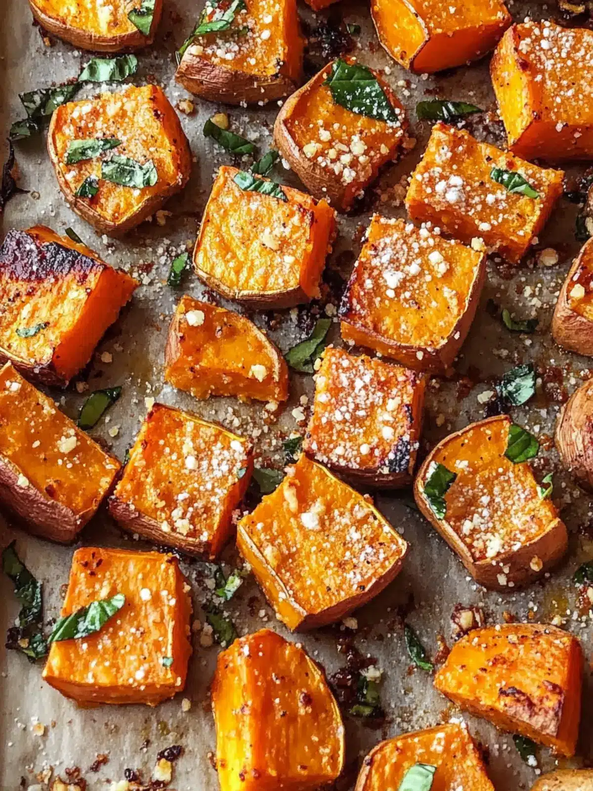Garlic Parmesan Roasted Sweet Potatoes for Irresistible Crispiness 3 Garlic Parmesan Roasted Sweet Potatoes