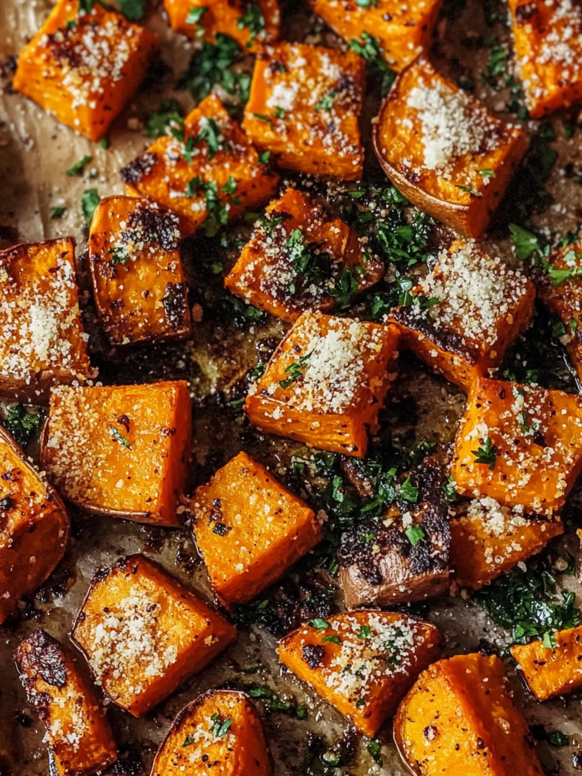 Garlic Parmesan Roasted Sweet Potatoes for Irresistible Crispiness 2 Garlic Parmesan Roasted Sweet Potatoes