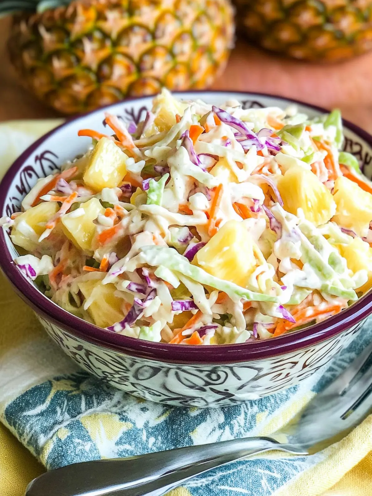 Zesty Hawaiian Pineapple Coleslaw with Creamy Greek Yogurt 3 Hawaiian Pineapple Coleslaw
