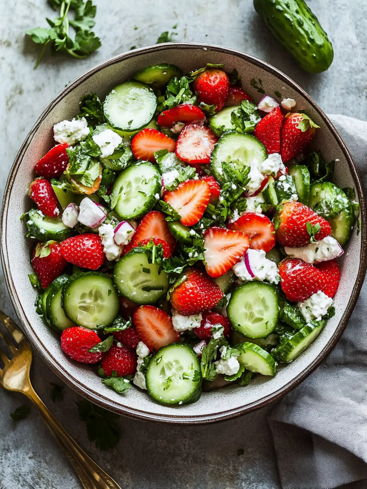 Strawberry Cucumber Salad: Refreshing Summer Delight in 20 Minutes 3 Strawberry Cucumber Salad