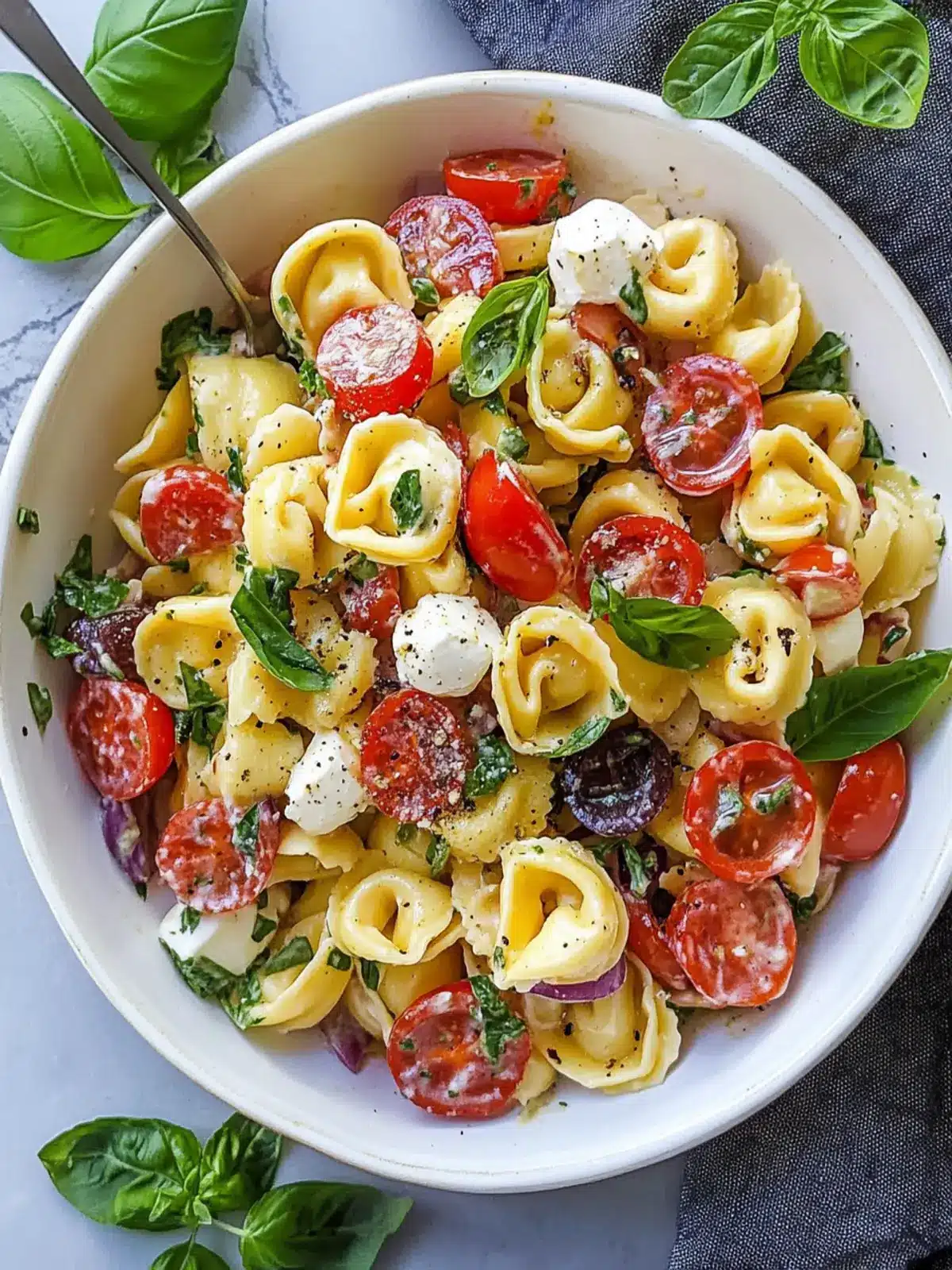 Mediterranean Tortellini Pasta Salad with Italian Dressing 2 Tortellini Pasta Salad (Italian Dressing)