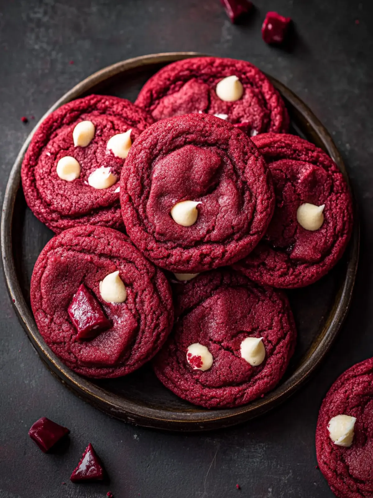 Deliciously Chewy Red Velvet Cookies with White Chocolate 2 Red Velvet Cookies