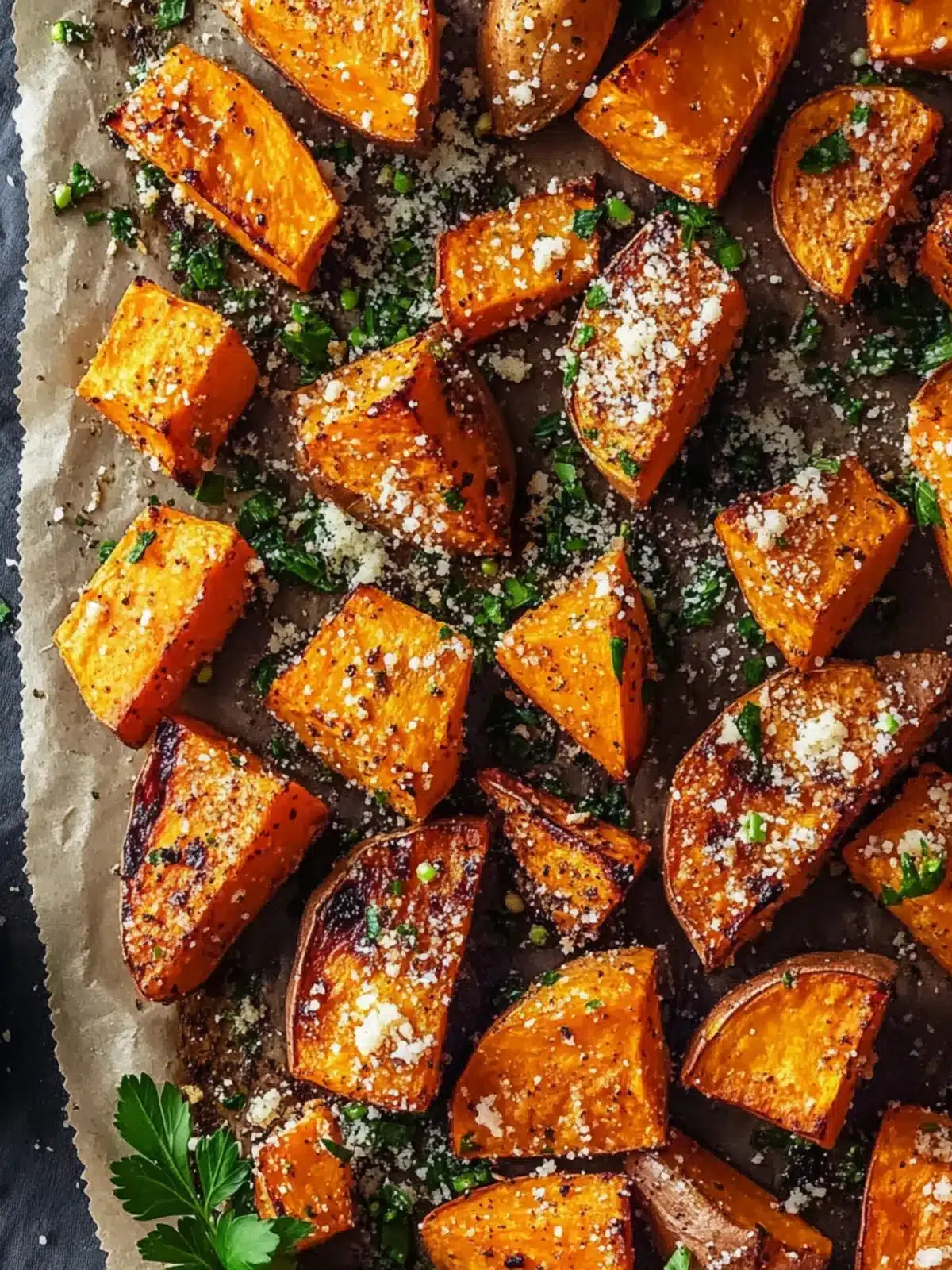 Garlic Parmesan Roasted Sweet Potatoes for Irresistible Crispiness 5 Garlic Parmesan Roasted Sweet Potatoes