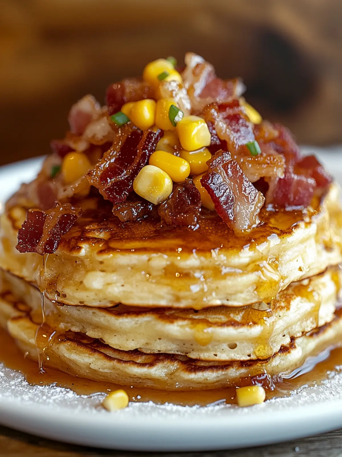 Fluffy Sweet Corn and Candied Bacon Pancakes for Brunch Bliss 4 Sweet Corn and Candied Bacon Pancakes
