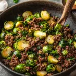 Sweet Chili Ground Beef and Brussels Sprouts Ready in 30 Minutes 7 Ground Beef and Brussels Sprouts