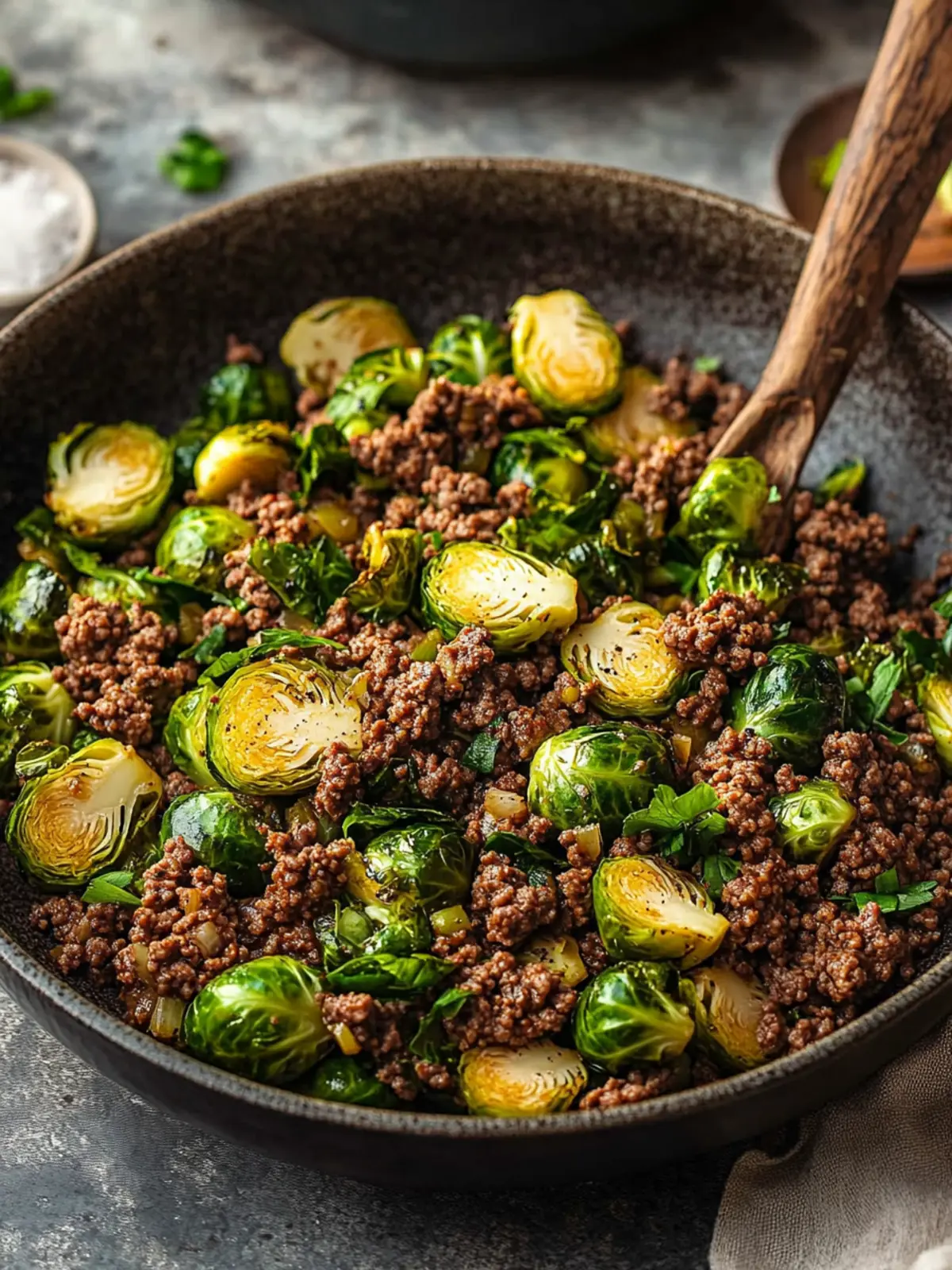 Sweet Chili Ground Beef and Brussels Sprouts Ready in 30 Minutes 5 Ground Beef and Brussels Sprouts