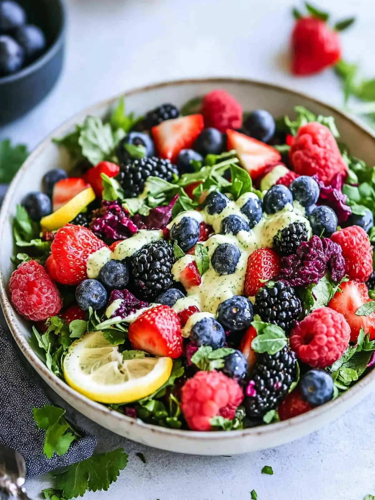 Superfood Berry Salad with Creamy Lemon Herb Delight 2 Superfood Berry Salad with Creamy Lemon Herb Dressing
