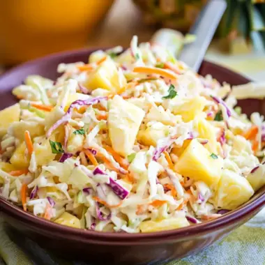 Zesty Hawaiian Pineapple Coleslaw with Creamy Greek Yogurt 9 Hawaiian Pineapple Coleslaw