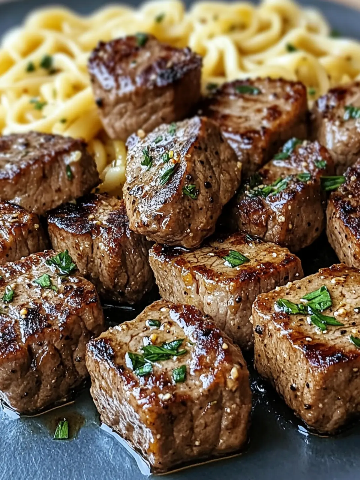 Garlic Butter Steak Bites with Spicy Pasta Bliss 3 Garlic Butter Steak Bites