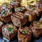 Garlic Butter Steak Bites with Spicy Pasta Bliss 8 Garlic Butter Steak Bites