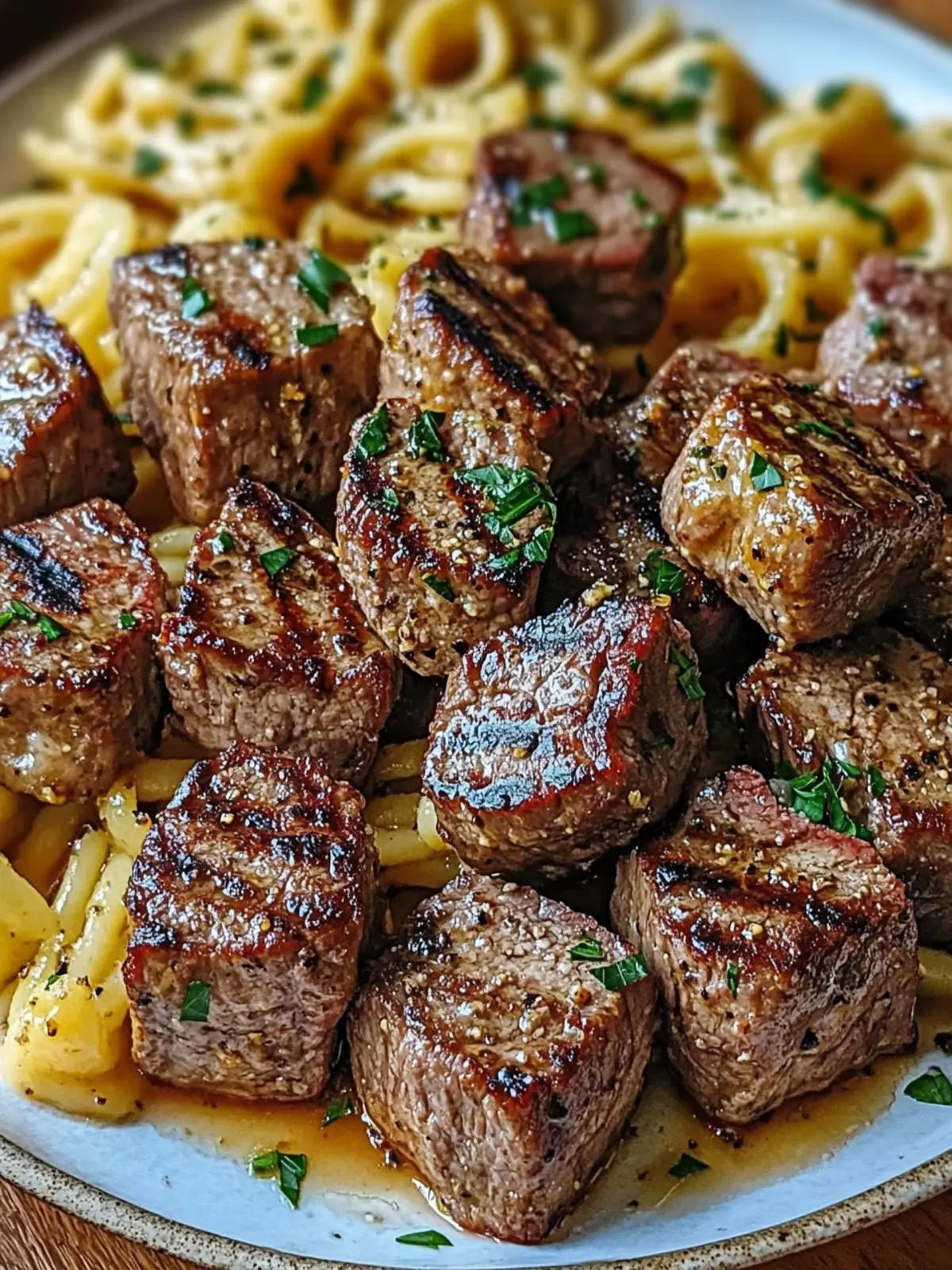 Garlic Butter Steak Bites with Spicy Pasta Bliss 2 Garlic Butter Steak Bites