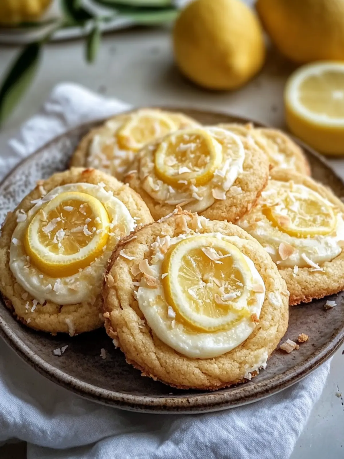 Lemon Coconut Cheesecake Cookies: A Tangy Tropical Delight 2 Lemon Coconut Cheesecake Cookies