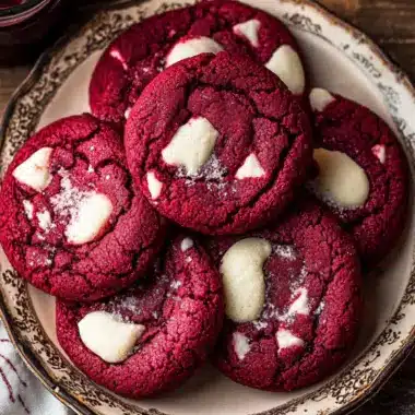 Deliciously Chewy Red Velvet Cookies with White Chocolate 9 Red Velvet Cookies