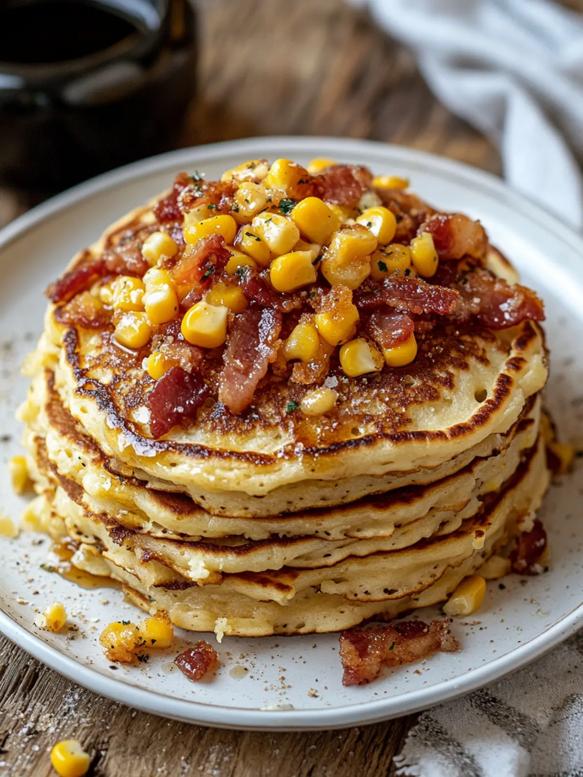 Fluffy Sweet Corn and Candied Bacon Pancakes for Brunch Bliss 3 Sweet Corn and Candied Bacon Pancakes